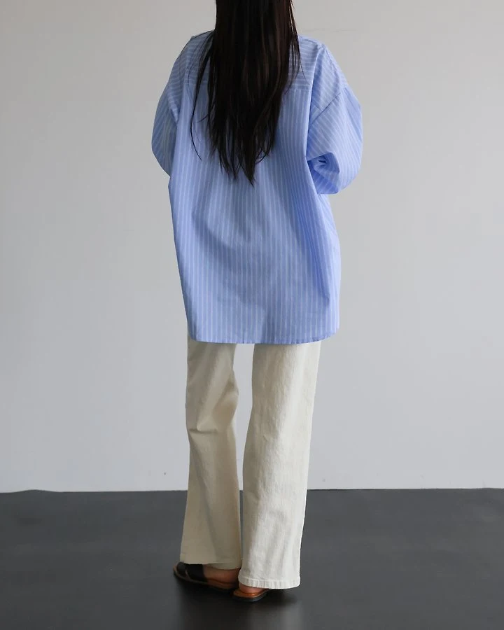 Lovely - Korean Women Fashion - #restrostyle - Bonnie Striped Shirt - 3