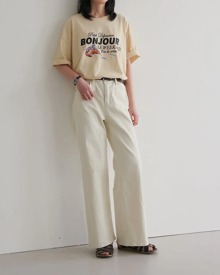 Lovely - Korean Women Fashion - #romanticstyle - Croissant Tee - 8