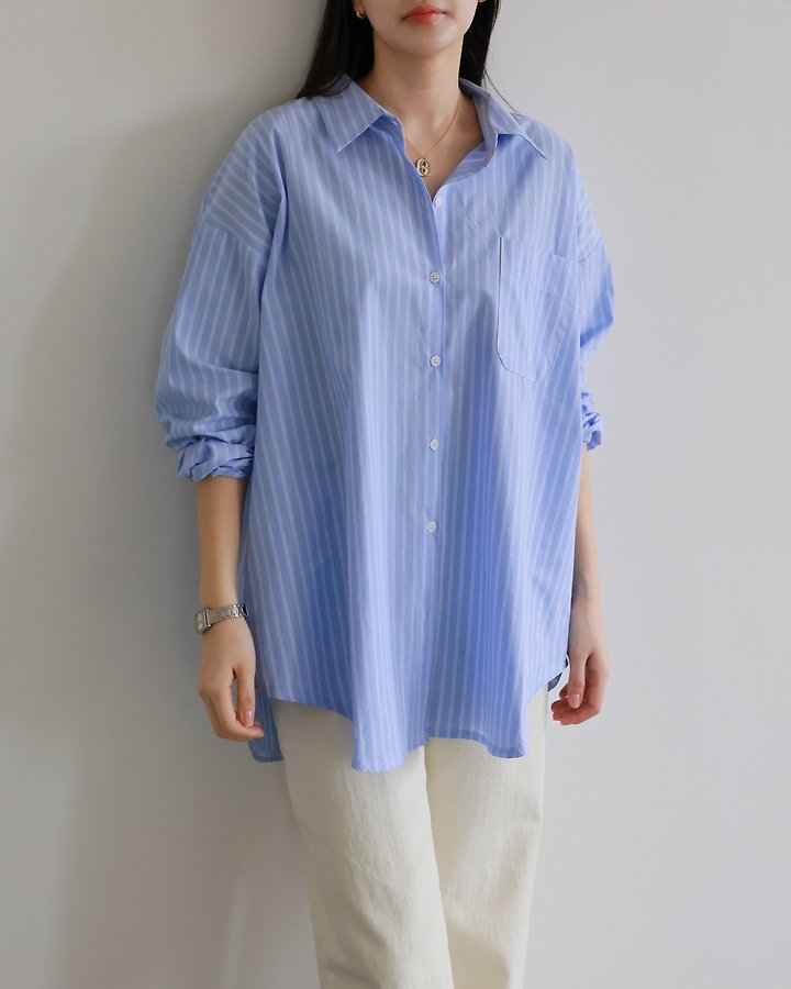 Lovely - Korean Women Fashion - #shopsmall - Bonnie Striped Shirt - 5