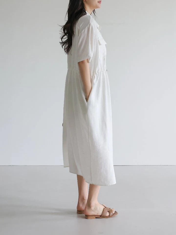 Lovely - Korean Women Fashion - #shopsmall - Pine String Short-Sleeve One-piece - 2