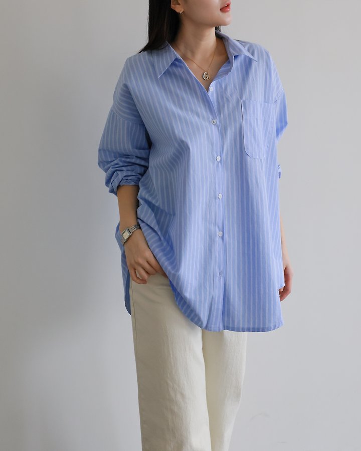 Lovely - Korean Women Fashion - #thatsdarling - Bonnie Striped Shirt - 6