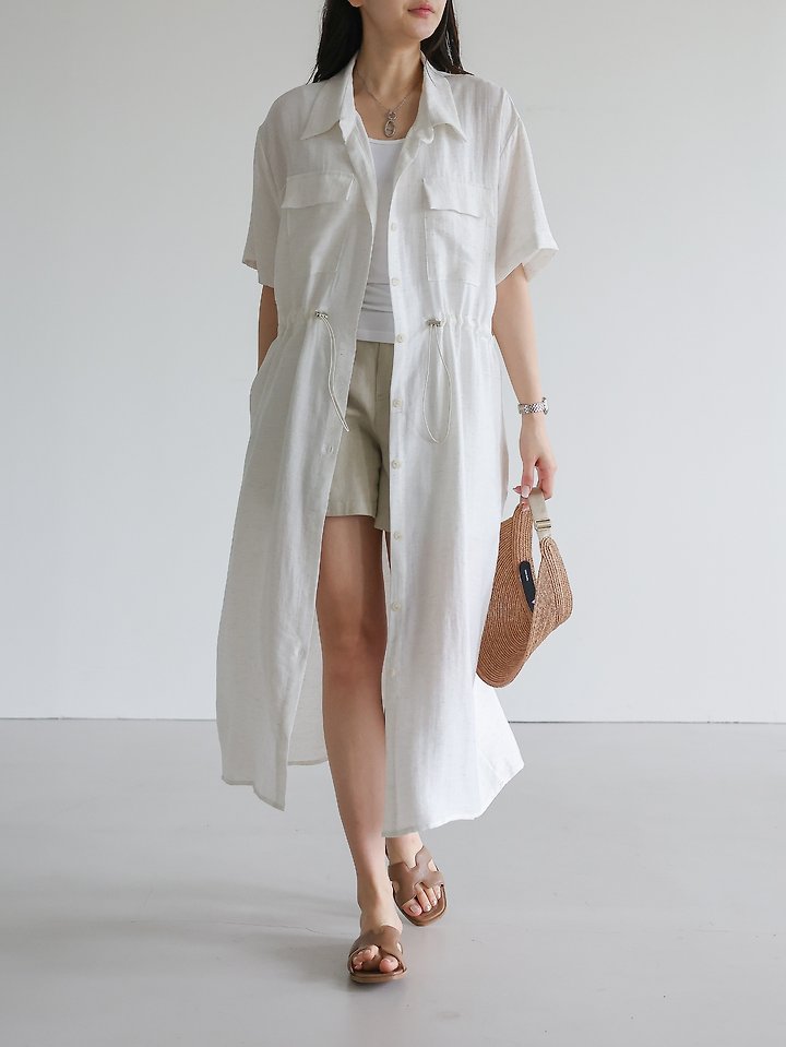 Lovely - Korean Women Fashion - #thatsdarling - Pine String Short-Sleeve One-piece - 3