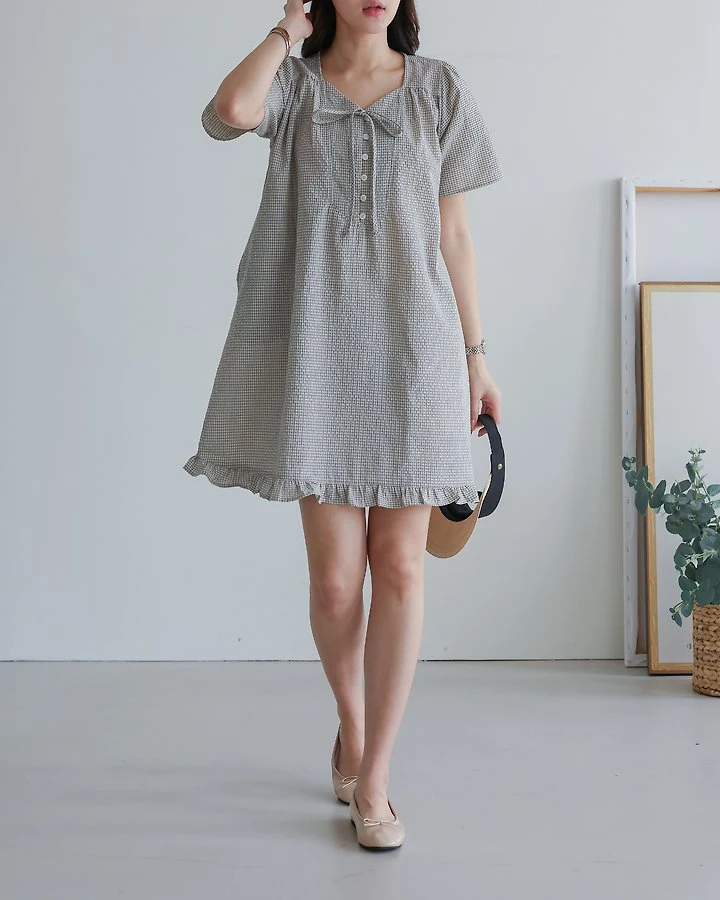 Lovely - Korean Women Fashion - #thatsdarling - Cookie Check One-piece - 2