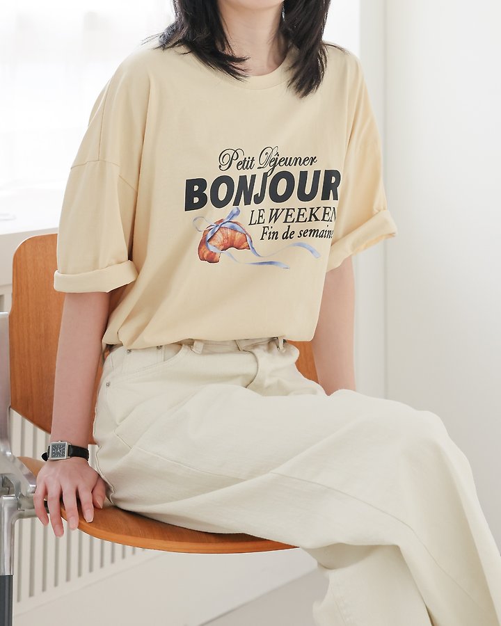 Lovely - Korean Women Fashion - #thelittlethings - Croissant Tee - 11