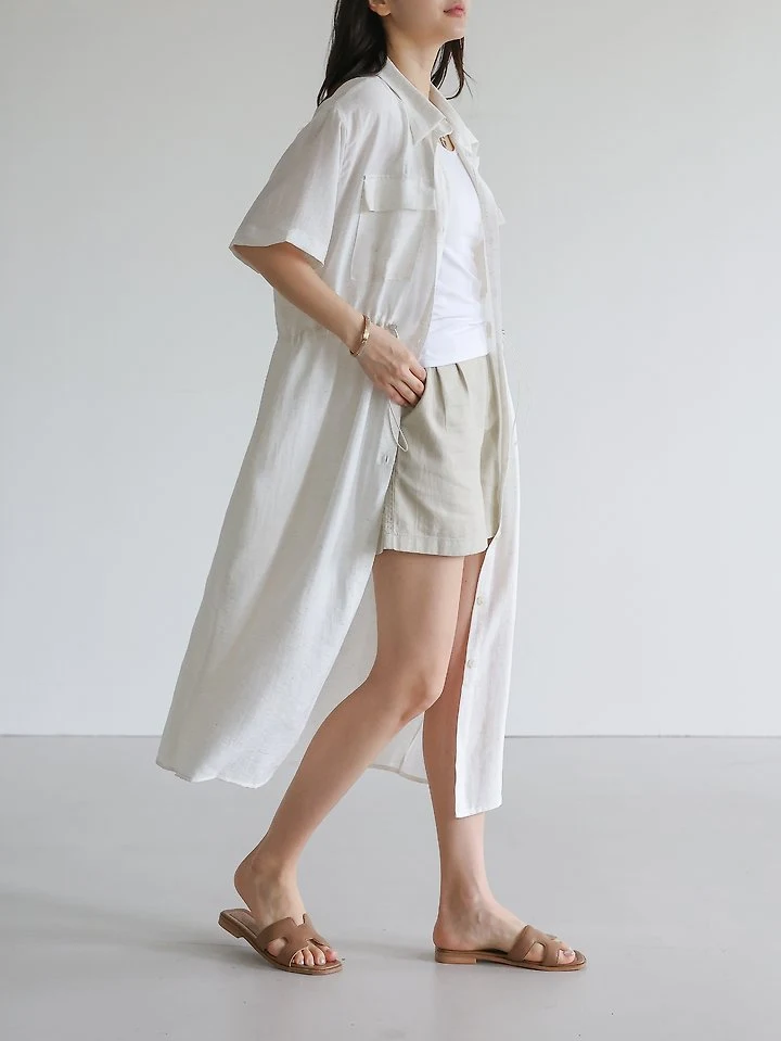 Lovely - Korean Women Fashion - #thatsdarling - Pine String Short-Sleeve One-piece - 4