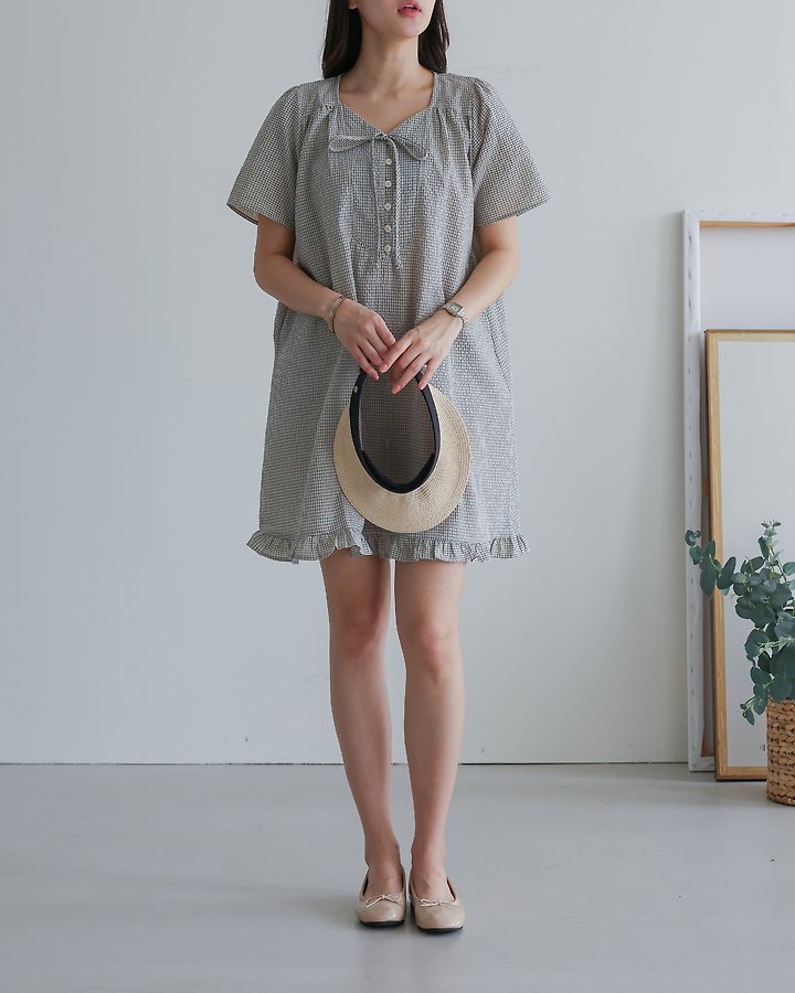 Lovely - Korean Women Fashion - #thelittlethings - Cookie Check One-piece - 3