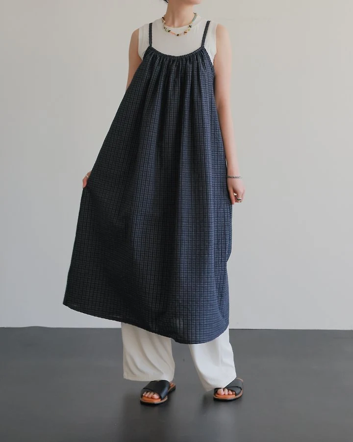 Lovely - Korean Women Fashion - #vintageinspired - Stone Check One-piece - 3