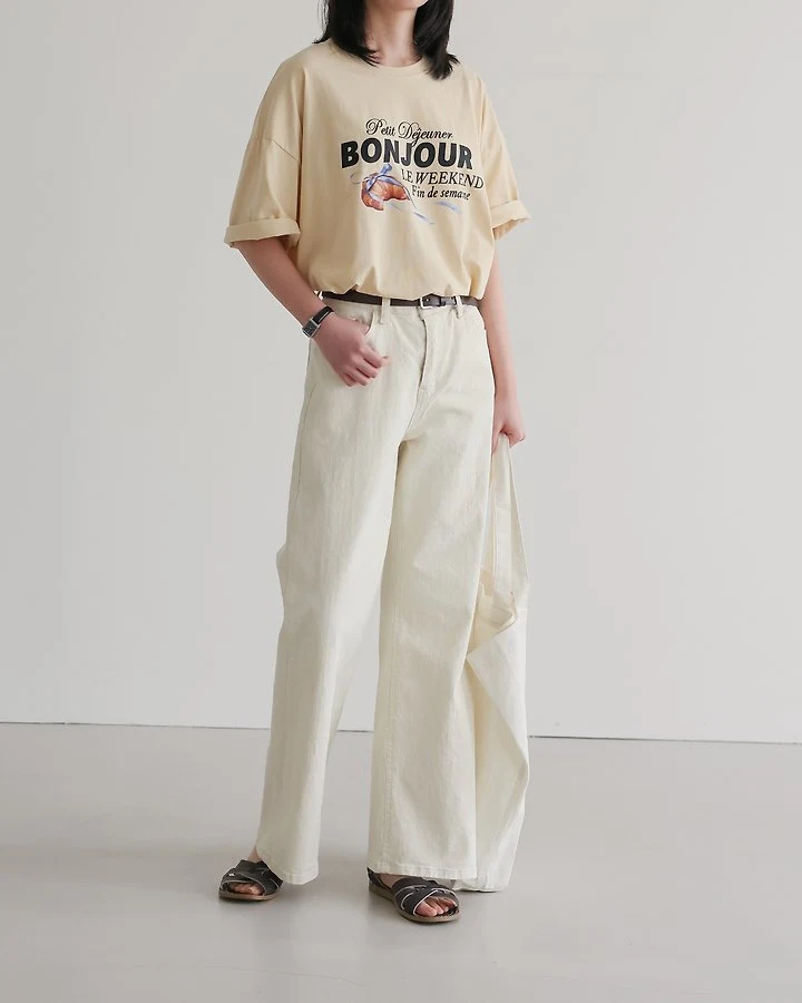 Lovely - Korean Women Fashion - #vintagekidsstyle - Croissant Tee - 5