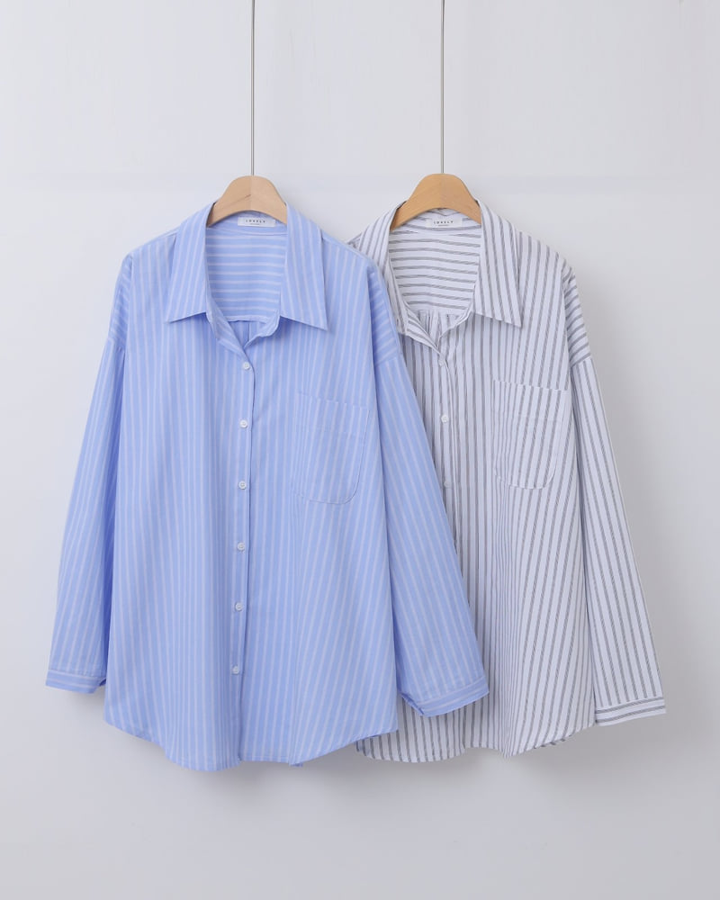 Lovely - Korean Women Fashion - #vintagekidsstyle - Bonnie Striped Shirt