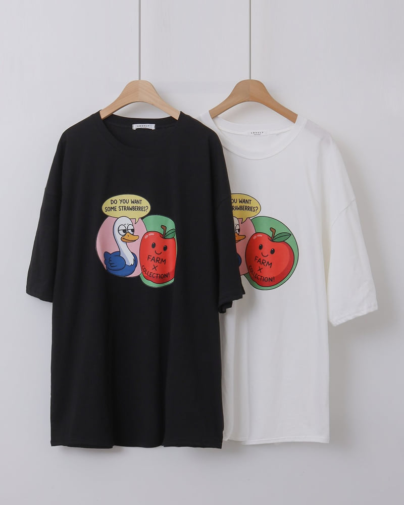 Lovely - Korean Women Fashion - #womensfashion - Apple Tee
