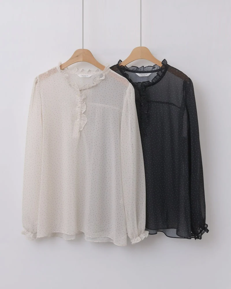 Lovely - Korean Women Fashion - #womensfashion - Bunny Dot Blouse