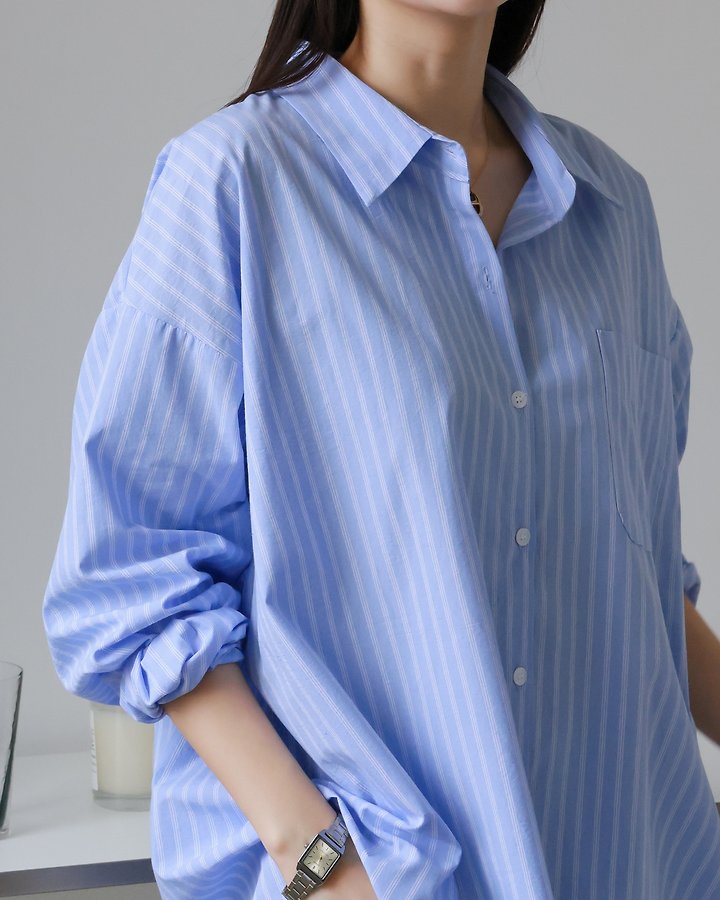 Lovely - Korean Women Fashion - #womensfashion - Bonnie Striped Shirt - 11