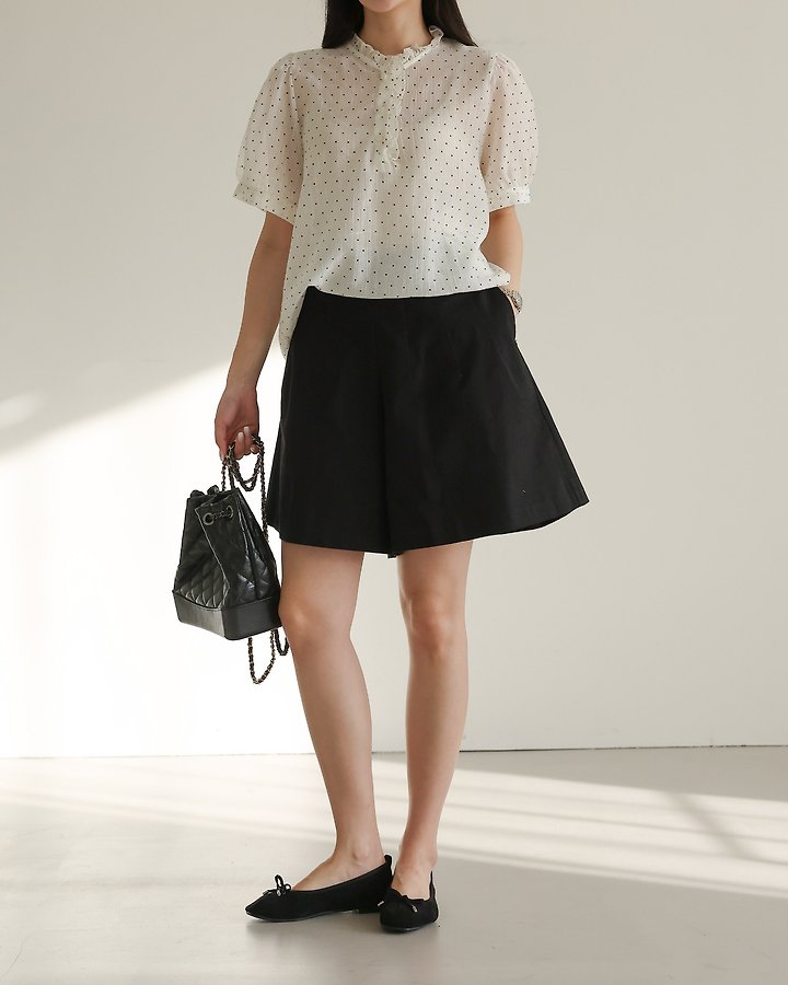 Lovely - Korean Women Fashion - #womensfashion - Tencel Mini Dot Blouse - 3