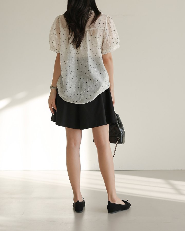 Lovely - Korean Women Fashion - #womensfashion - Tencel Mini Dot Blouse - 5