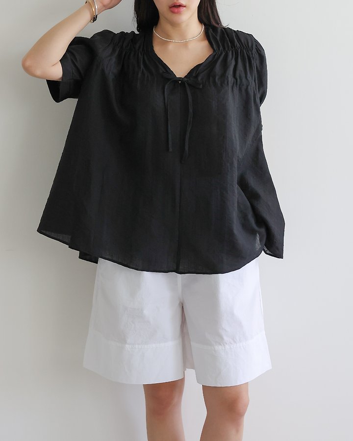 Lovely - Korean Women Fashion - #womensfashion - Berry Ribbon Blouse - 9