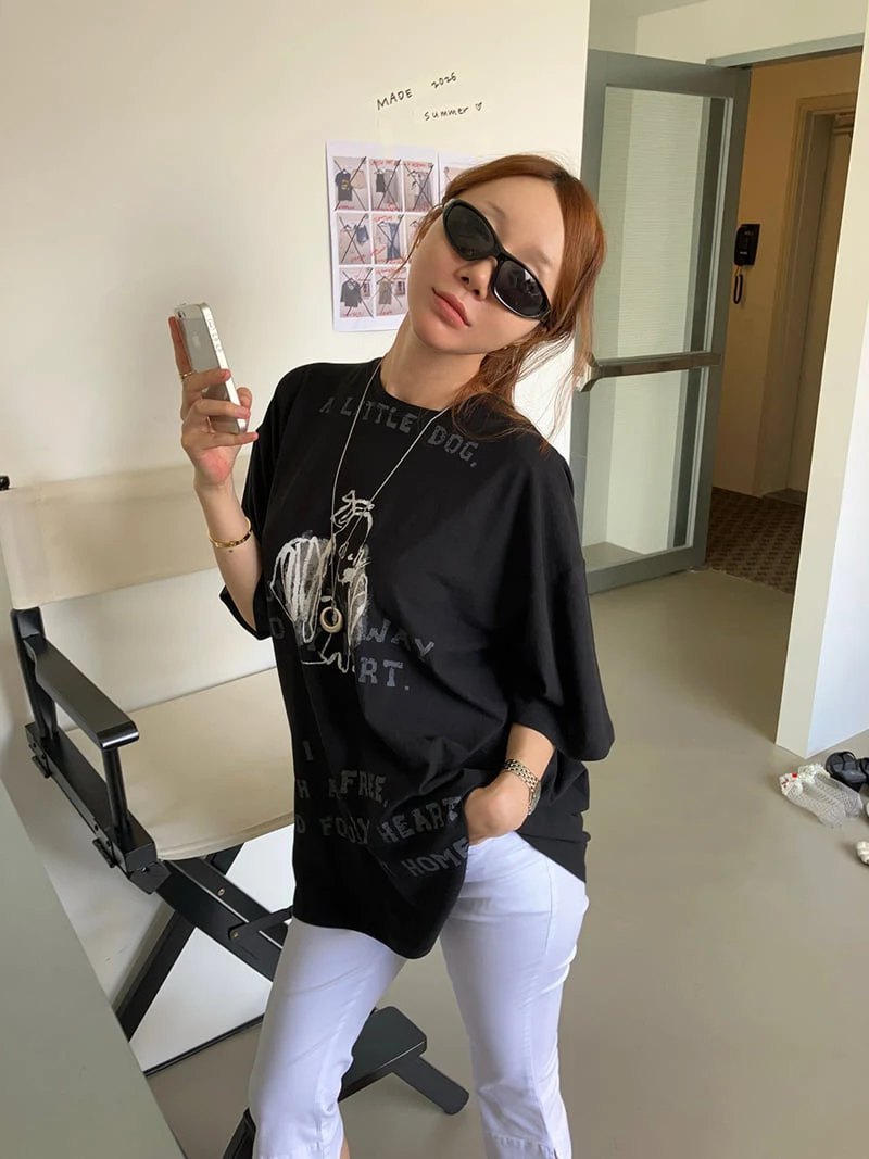 Made - Korean Women Fashion - #momslook - Dog Tee - 12