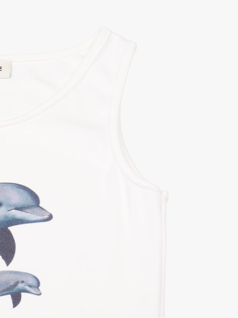 Made - Korean Women Fashion - #womensfashion - Dolphin Sleeveless Top - 4