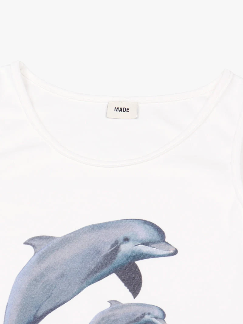 Made - Korean Women Fashion - #womensfashion - Dolphin Sleeveless Top - 3