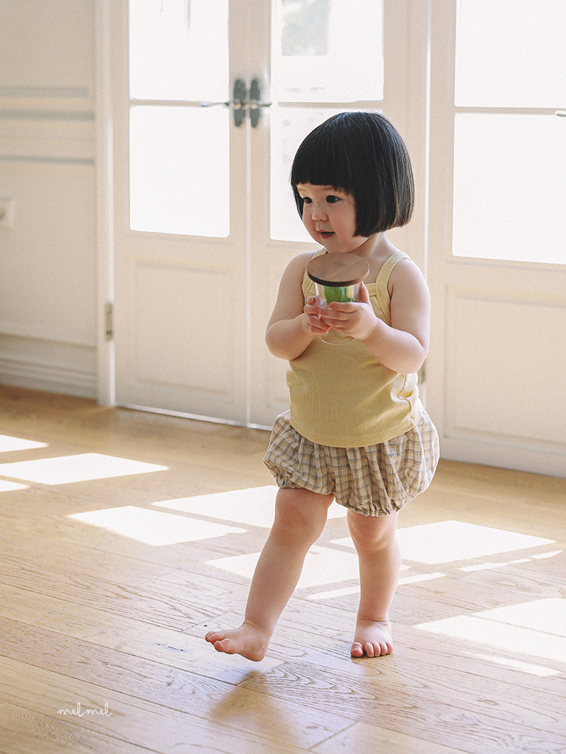 Melmel - Korean Baby Fashion - #babyfashion - Popo Check Short Bloomers - 6