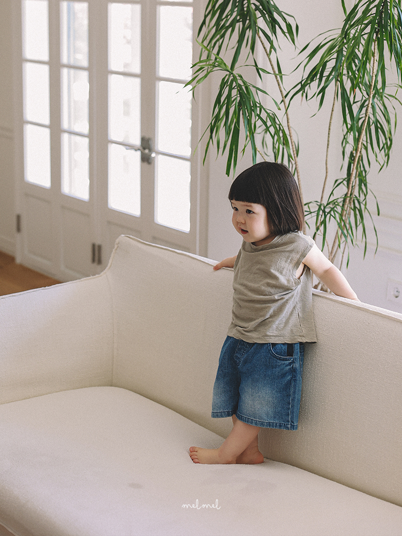 Melmel - Korean Baby Fashion - #babyfashion - Brush Denim Shorts - 3