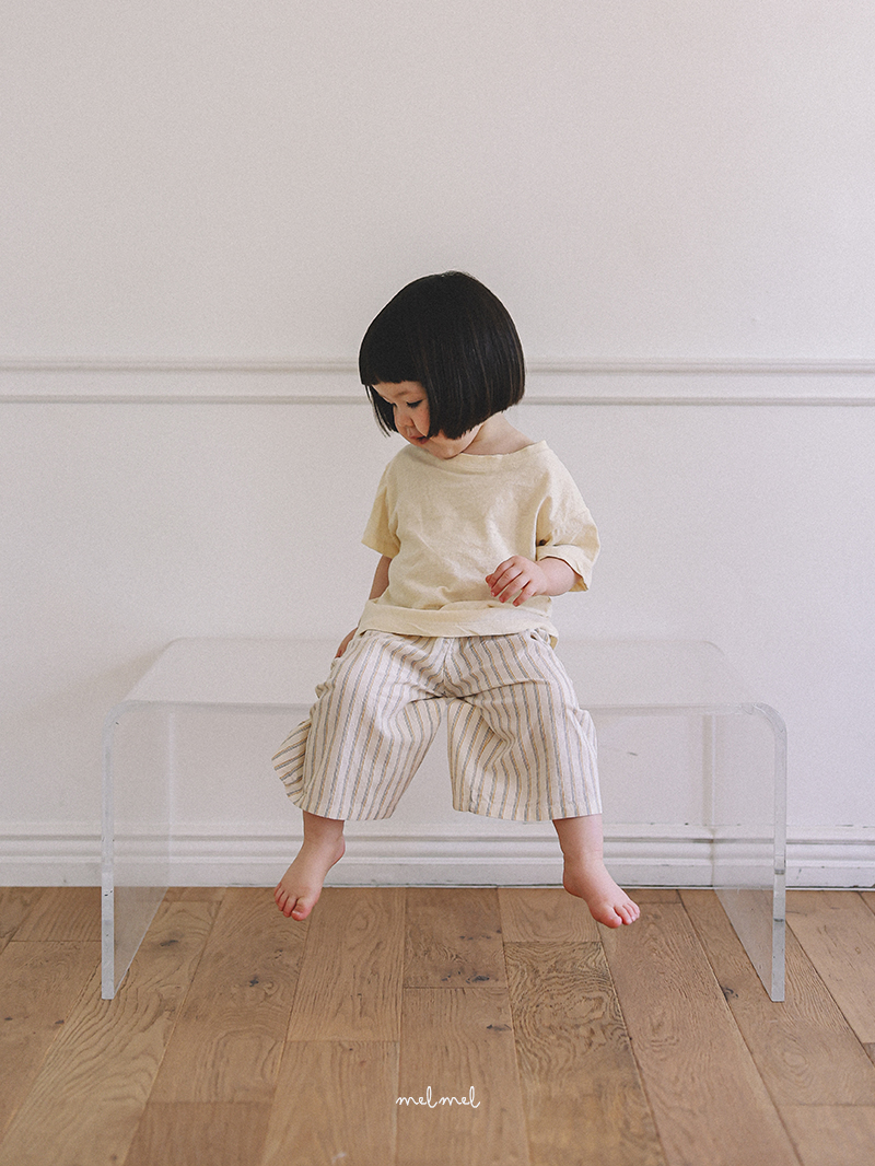 Melmel - Korean Baby Fashion - #babyfever - Stripe Wide Pants - 11