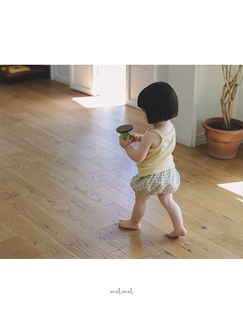 Melmel - Korean Baby Fashion - #babyfever - Popo Check Short Bloomers - 7
