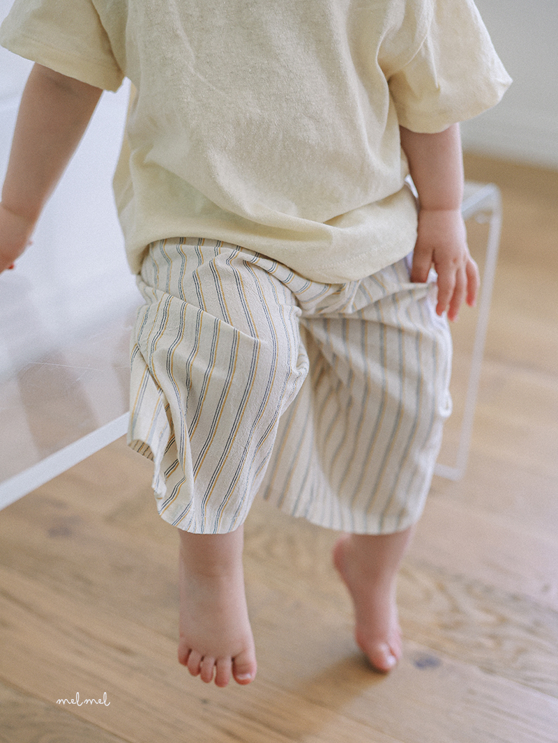 Melmel - Korean Baby Fashion - #babygirlfashion - Stripe Wide Pants - 12