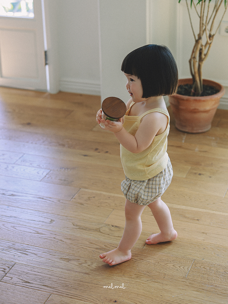 Melmel - Korean Baby Fashion - #babygirlfashion - Popo Check Short Bloomers - 8