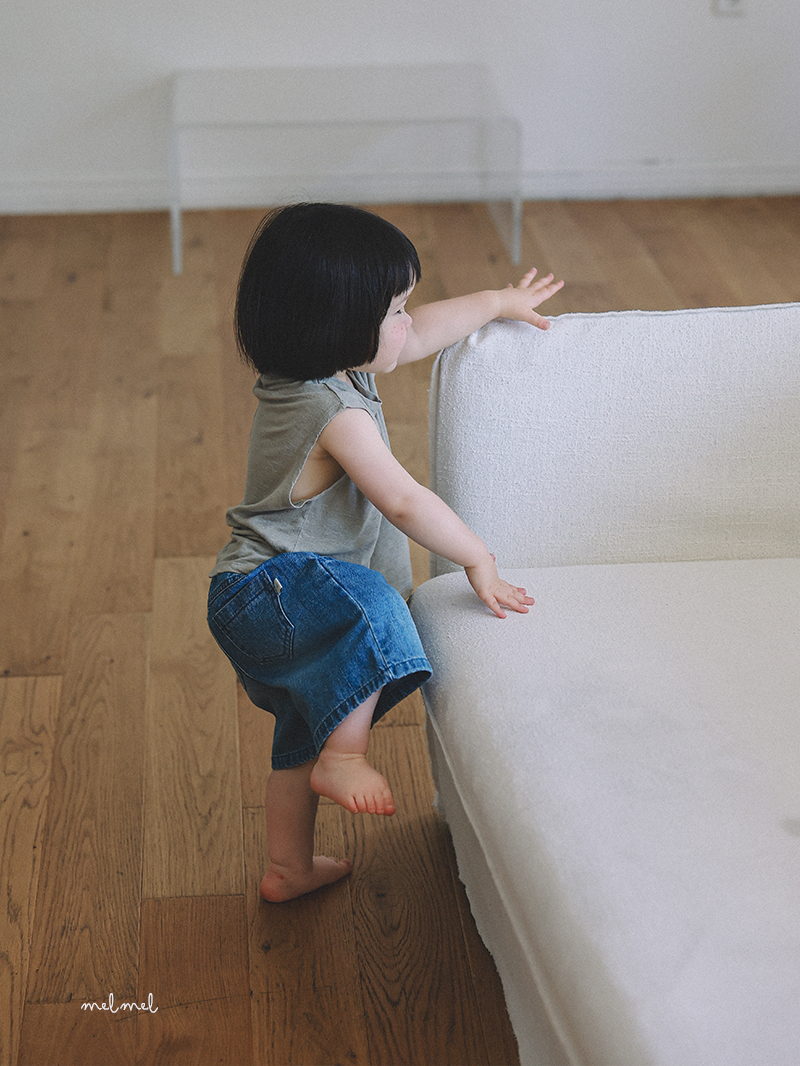 Melmel - Korean Baby Fashion - #babygirlfashion - Brush Denim Shorts - 5
