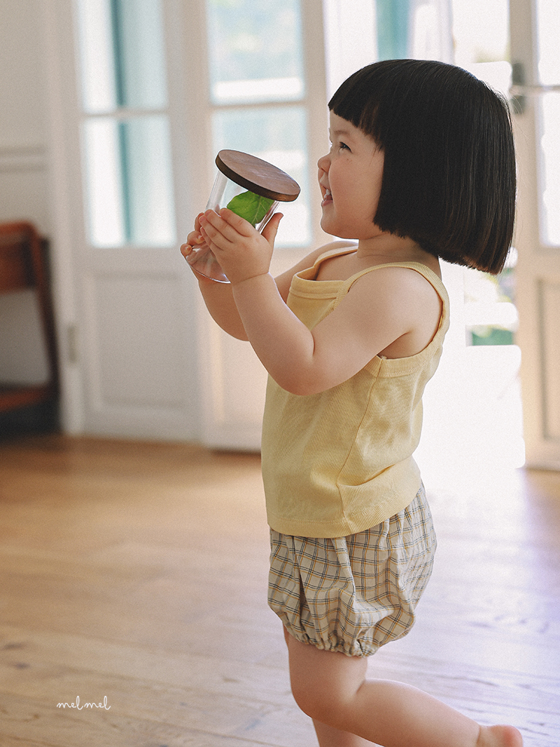 Melmel - Korean Baby Fashion - #babylifestyle - Popo Check Short Bloomers - 9
