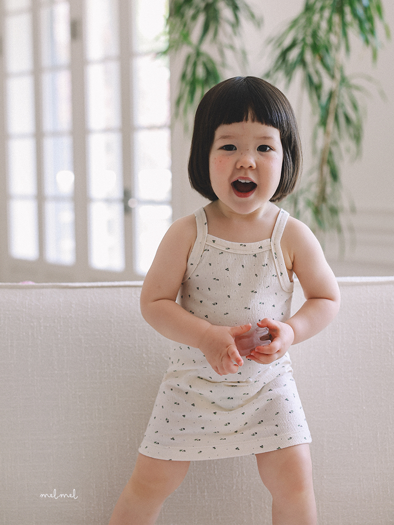Melmel - Korean Baby Fashion - #babyootd - Mini Flower One-piece - 3