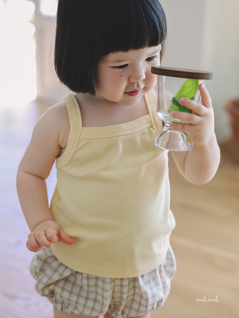 Melmel - Korean Baby Fashion - #babyootd - Popo Check Short Bloomers - 11