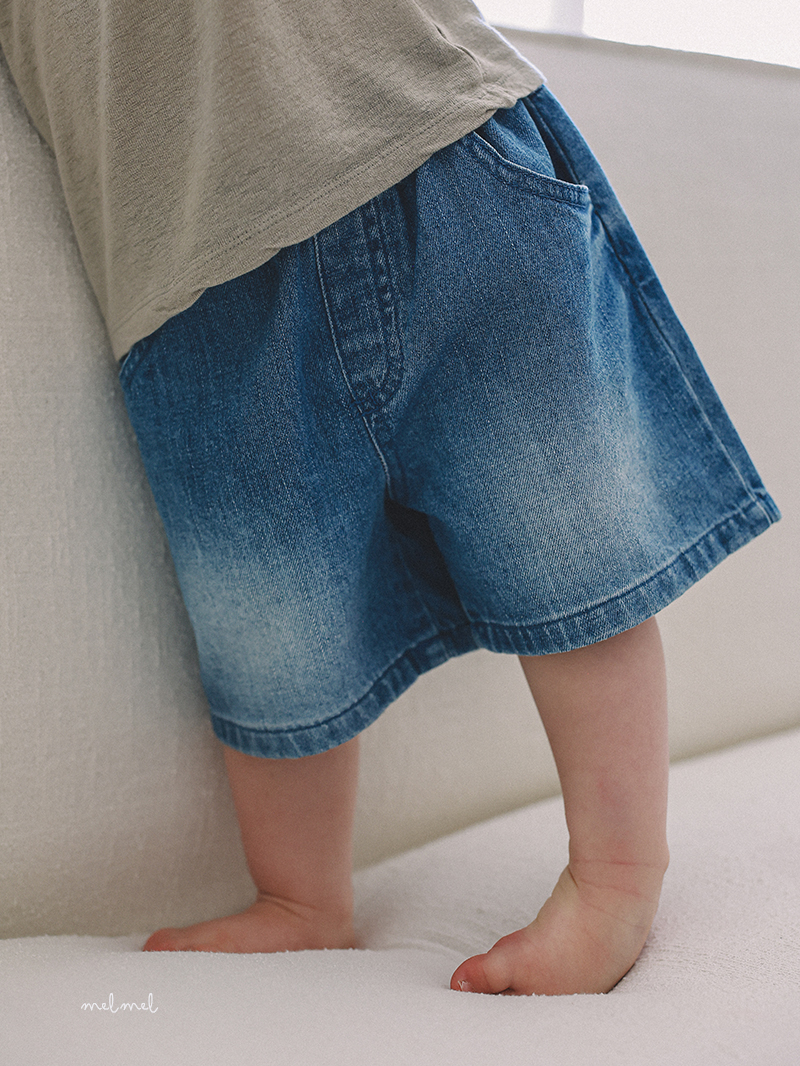 Melmel - Korean Baby Fashion - #babyootd - Brush Denim Shorts - 8