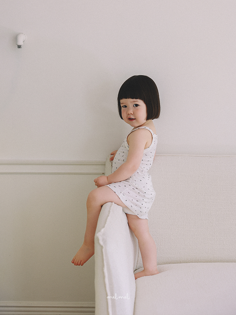 Melmel - Korean Baby Fashion - #babyootd - Mini Flower One-piece - 4