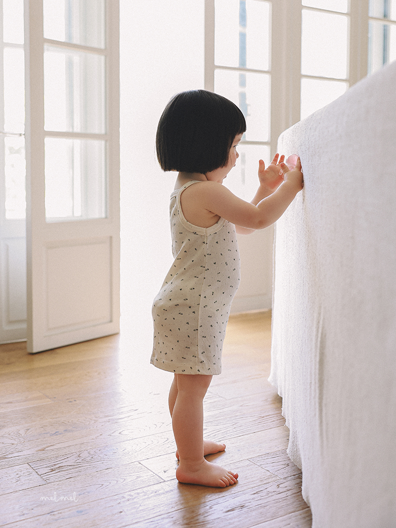 Melmel - Korean Baby Fashion - #babyoutfit - Mini Flower One-piece - 5