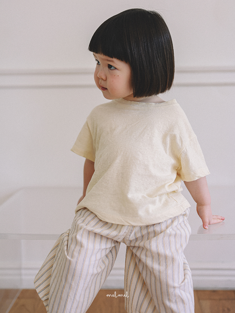 Melmel - Korean Baby Fashion - #babyoutfit - Slub Short Sleeve Tee - 3