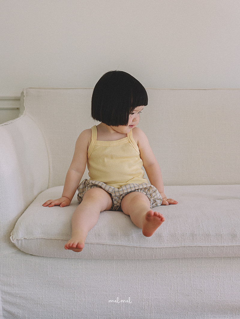 Melmel - Korean Baby Fashion - #babyoutfit - Popo Check Short Bloomers - 12