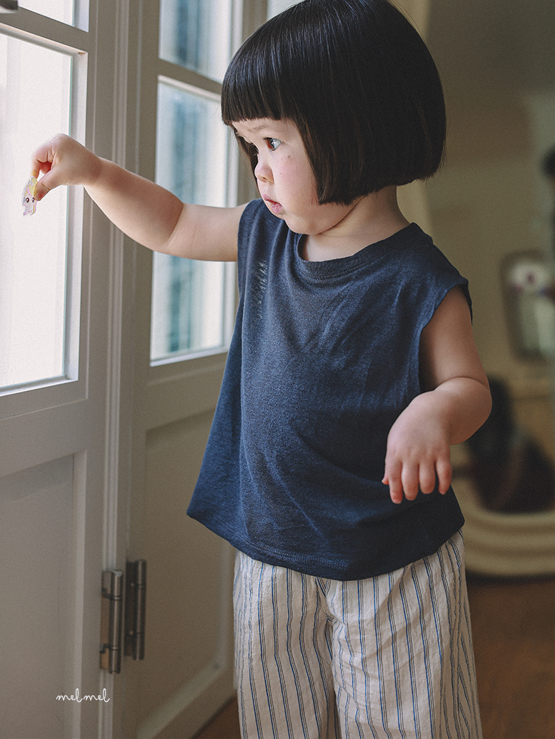Melmel - Korean Baby Fashion - #babyoutfit - Linen Sleeveless Top - 11