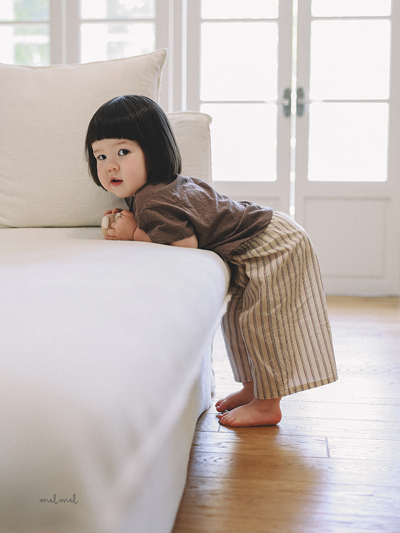 Melmel - Korean Baby Fashion - #babywear - Stripe Wide Pants - 3