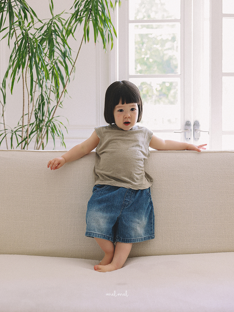 Melmel - Korean Baby Fashion - #babywear - Brush Denim Shorts - 11