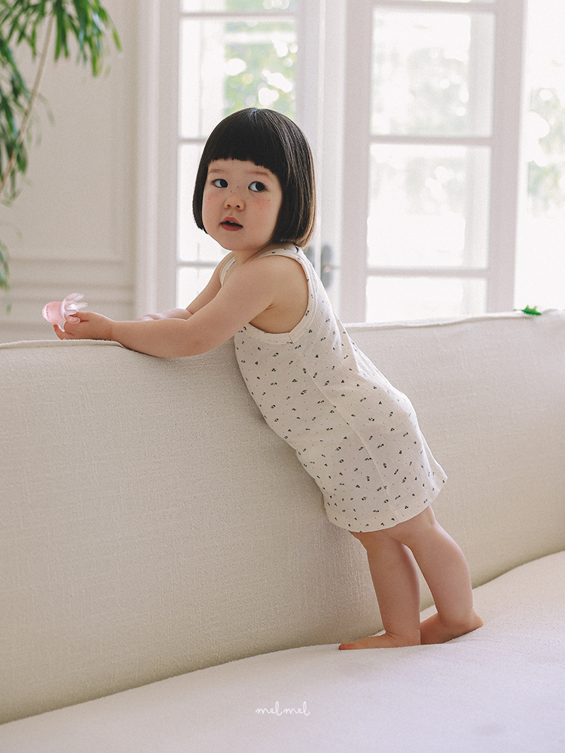 Melmel - Korean Baby Fashion - #onlinebabyshop - Mini Flower One-piece - 8