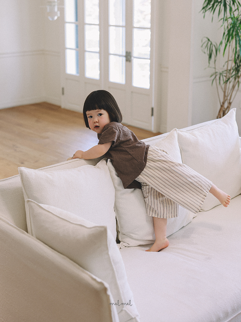 Melmel - Korean Baby Fashion - #onlinebabyshop - Stripe Wide Pants - 5