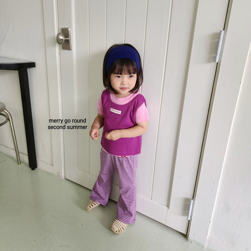 Merry Go Round - Korean Children Fashion - #kidsshorts - Loose-Fit Stripe Bootcut Pants - 8