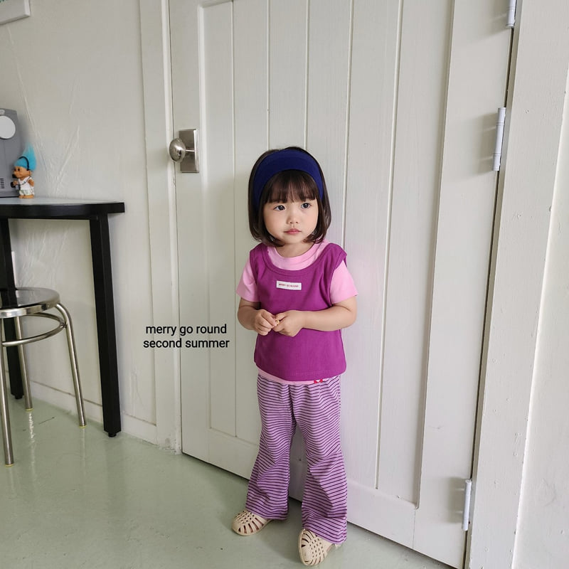 Merry Go Round - Korean Children Fashion - #kidsstore - Loose-Fit Stripe Bootcut Pants - 9