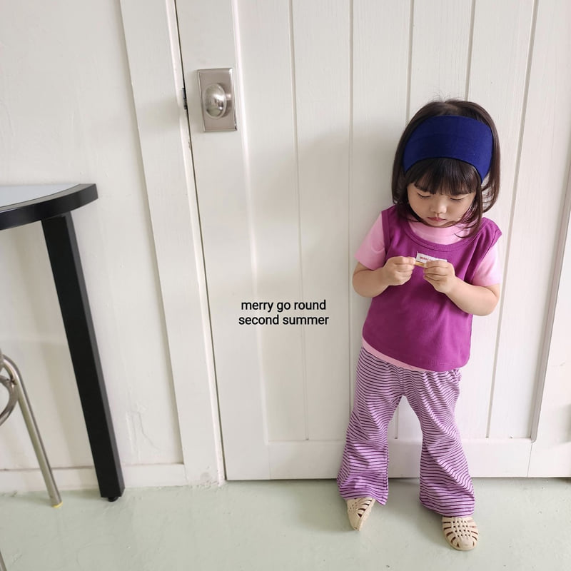 Merry Go Round - Korean Children Fashion - #kidzfashiontrend - Loose-Fit Stripe Bootcut Pants - 10