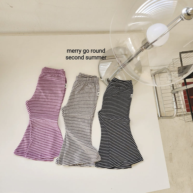 Merry Go Round - Korean Children Fashion - #toddlerclothing - Loose-Fit Stripe Bootcut Pants