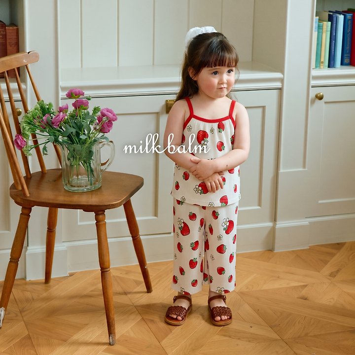 Milk Balm - Korean Baby Fashion - #babyboutique - Strawberry Pleated Set-Up - 8