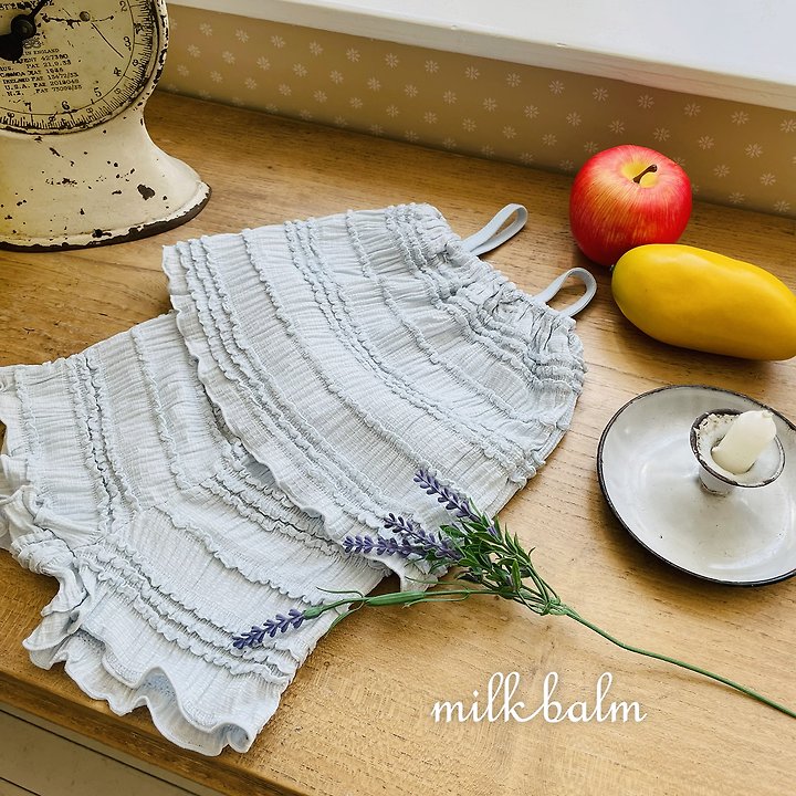Milk Balm - Korean Baby Fashion - #babyboutique - Frill Sleeveless Set-Up - 4