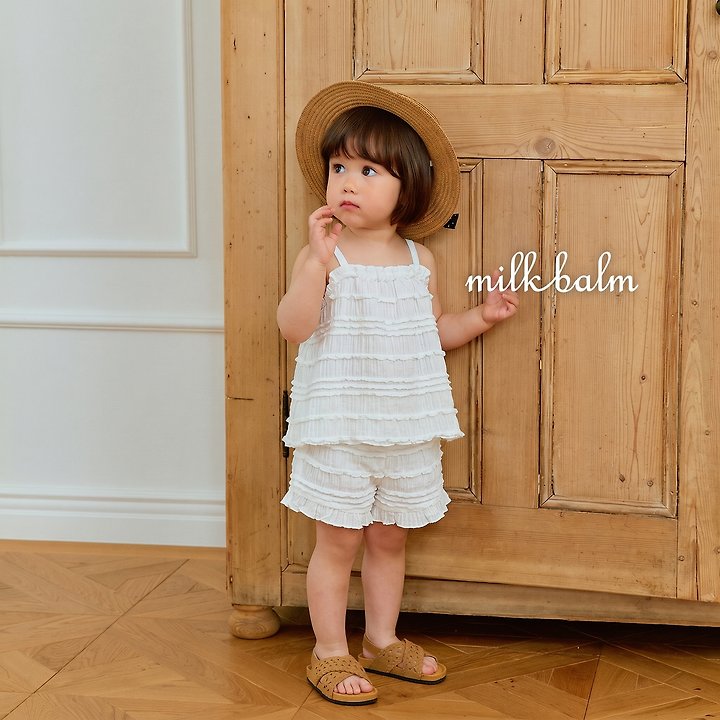 Milk Balm - Korean Baby Fashion - #babyfever - Frill Sleeveless Set-Up - 8