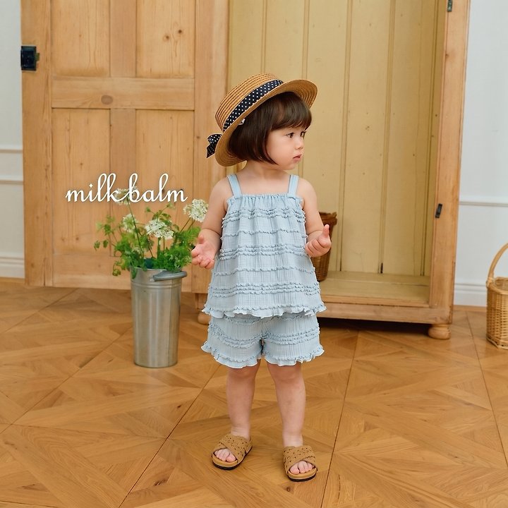 Milk Balm - Korean Baby Fashion - #babylifestyle - Frill Sleeveless Set-Up - 10